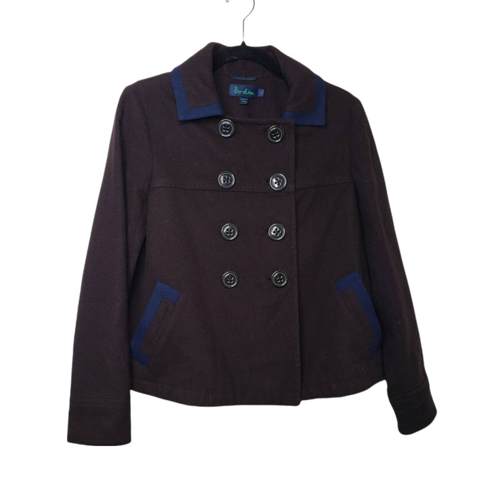 Boden Brown Wool Blend Peacoat